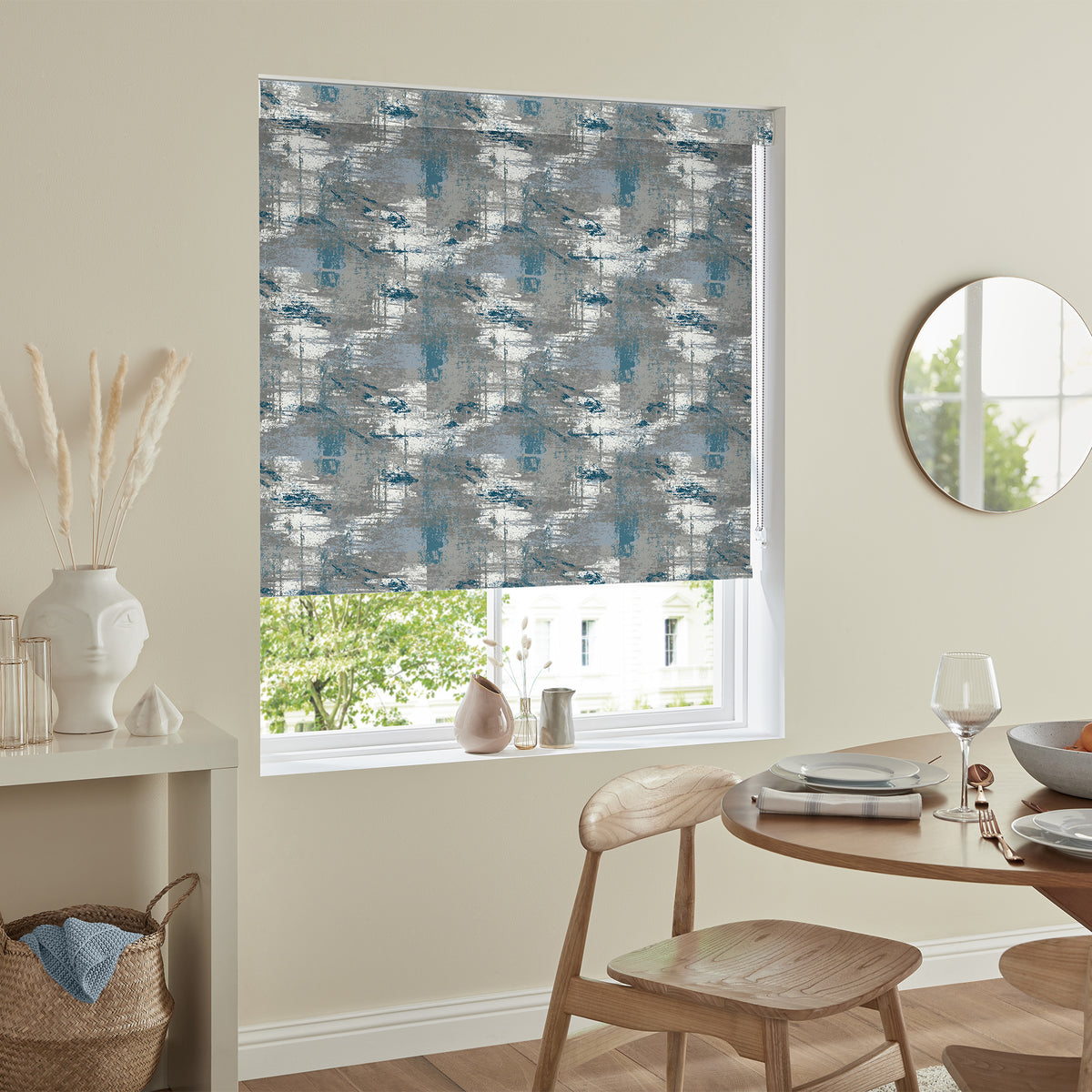 Insta Fit No Drill Adventure Blackout Teal Roller Blinds - Fit in 30 Secs