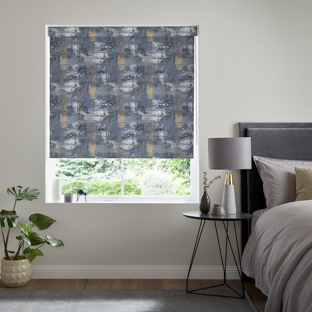 Insta Fit No Drill Adventure Blackout Denim Roller Blinds - Fit in 30 Secs