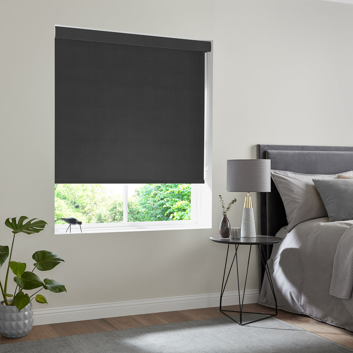 Insta Fit No Drill Freesia Slate Roller Blinds - Fit in 30 Secs