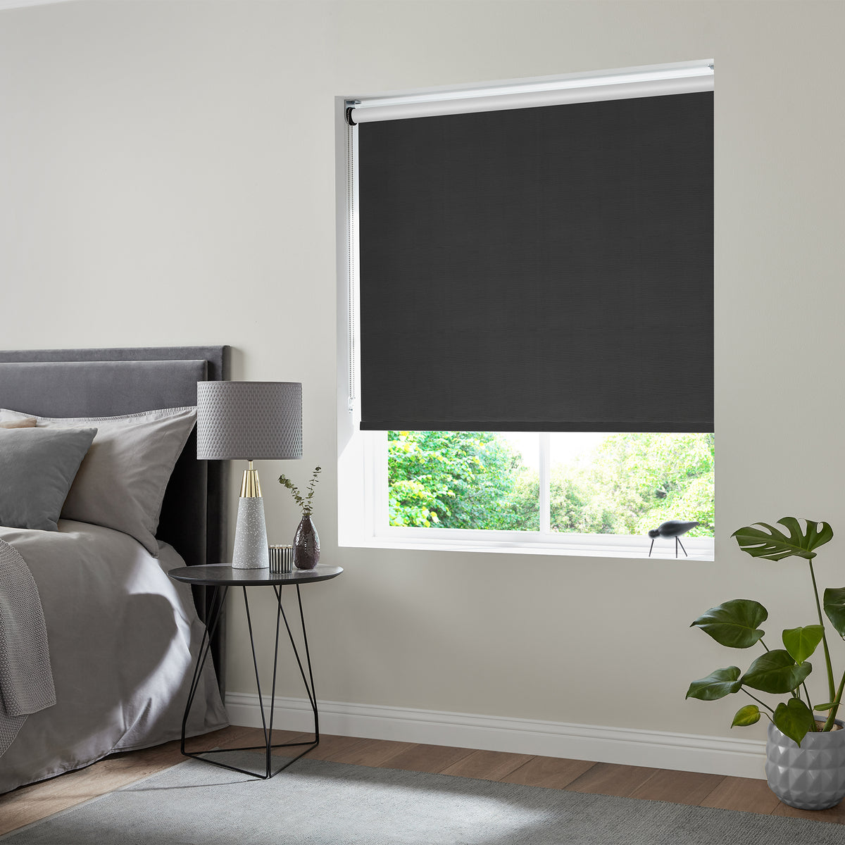 Insta Fit No Drill Freesia Slate Roller Blinds - Fit in 30 Secs
