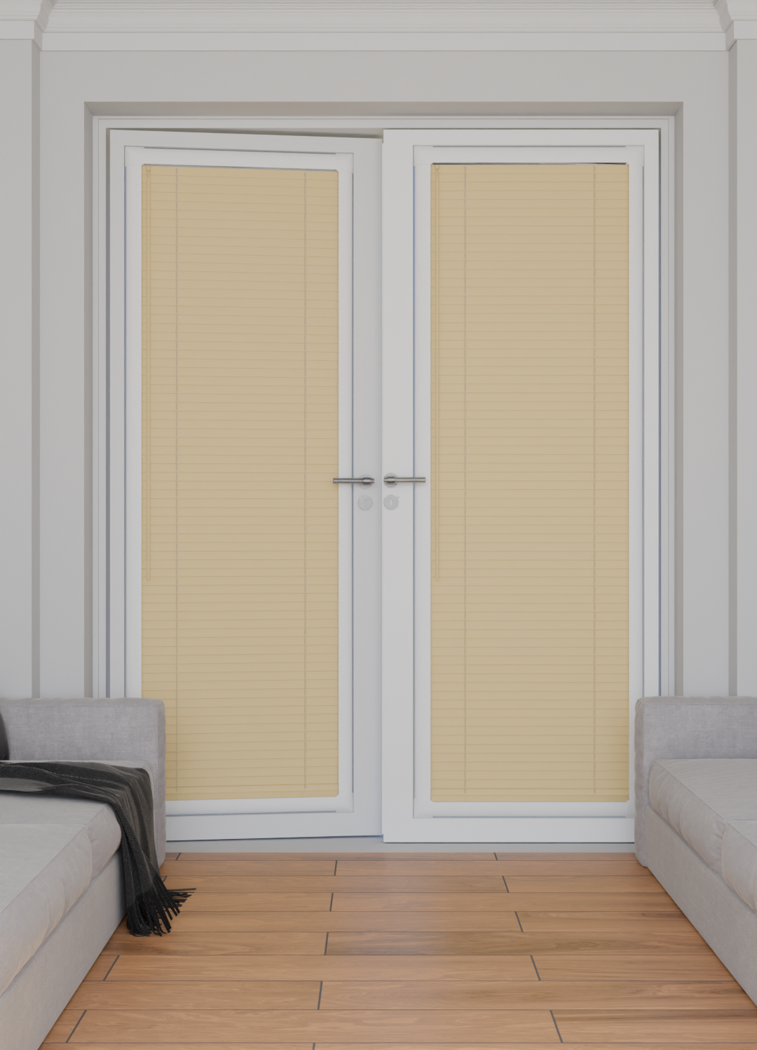 Perfect Fit No Drill Metal Blind - Sand - 25mm