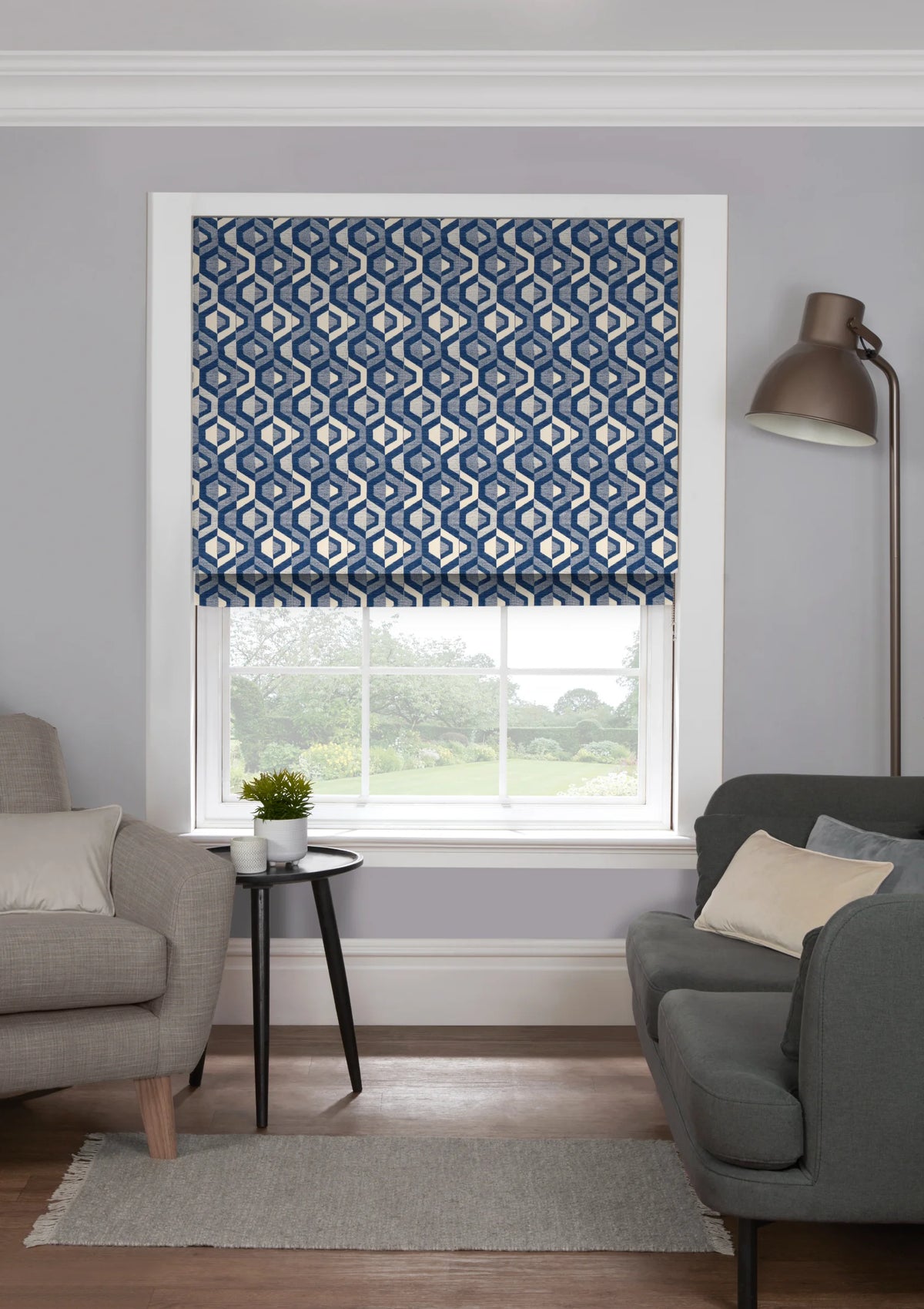 EB Santorini Navy Roman Blind