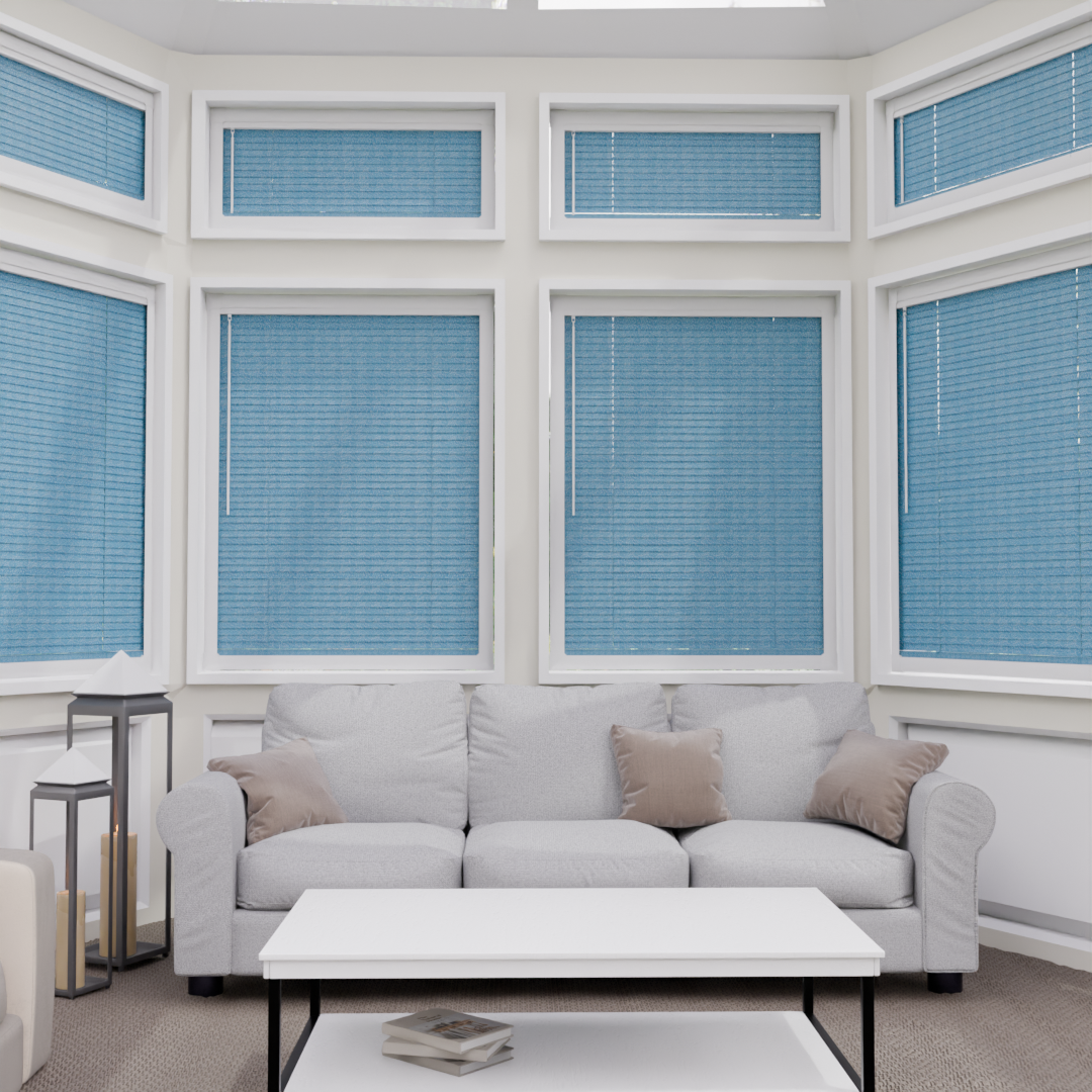 Perfect Fit No Drill Metal Blind - Sparkle Blue - 25mm