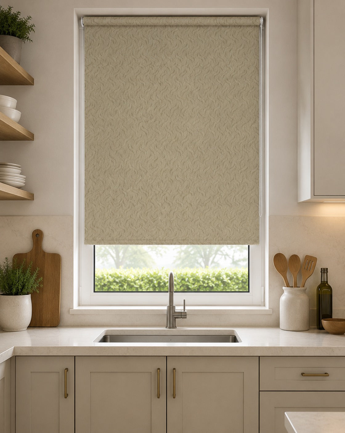 Gravity Cream - PVC Blackout Waterproof Roller Blind