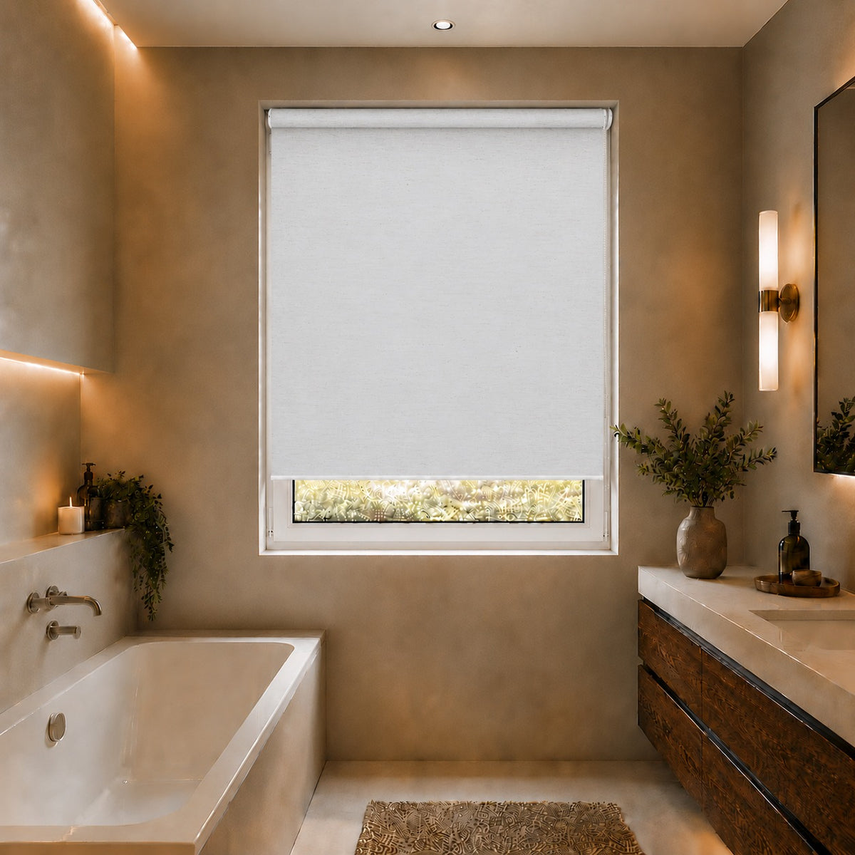 Linenweave Blackout Moonstone Roller Blind