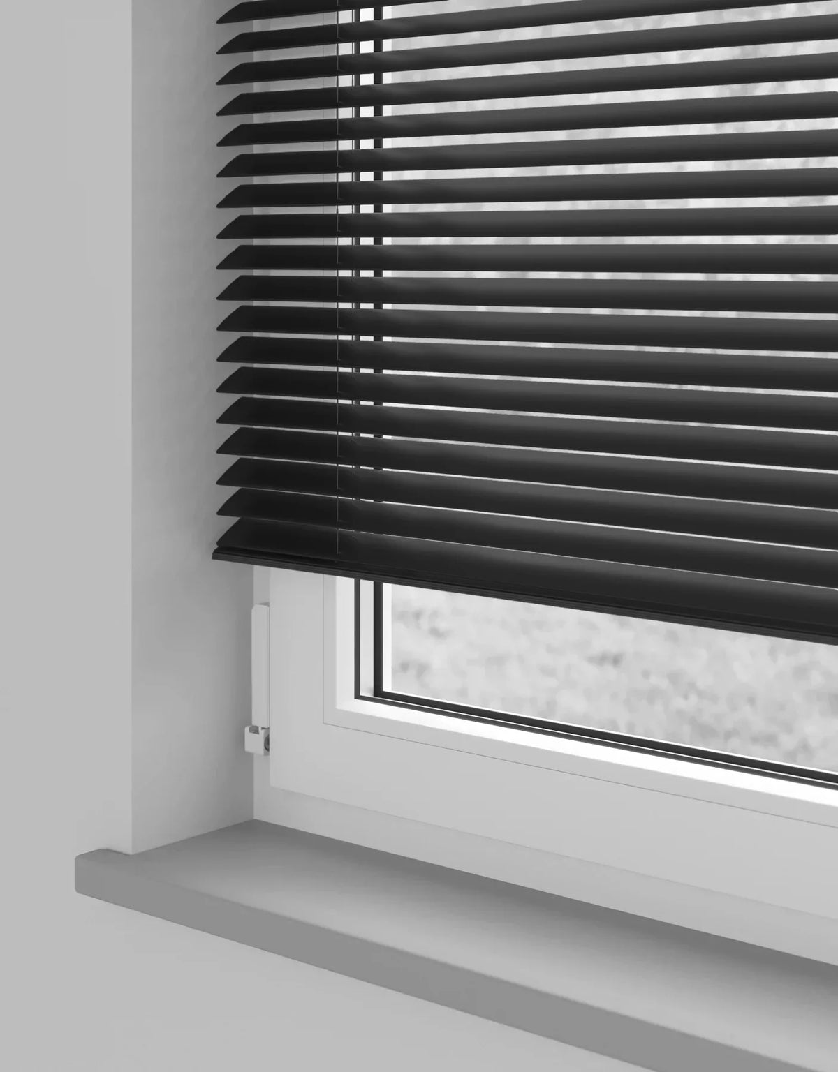 Black Gloss MetalVenetian Blind - 25mm