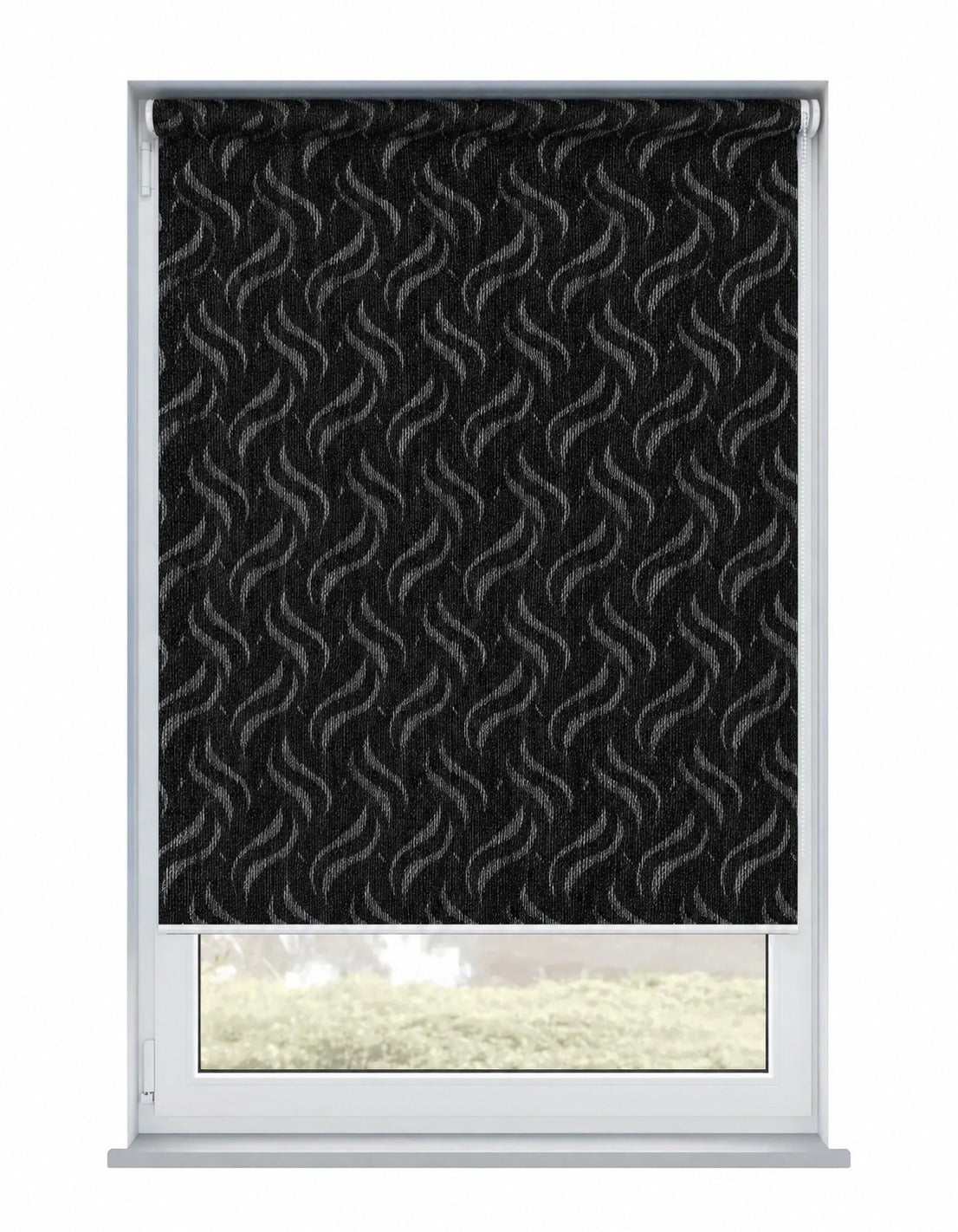 Gravity Black - PVC Blackout Waterproof Roller Blind