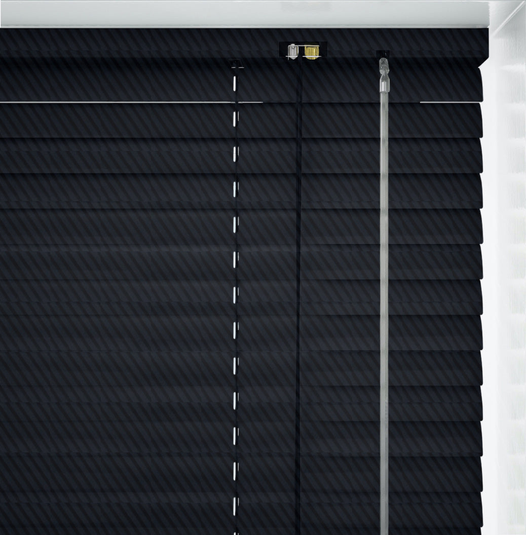 Pitch Black Metal Venetian Blind - 25mm