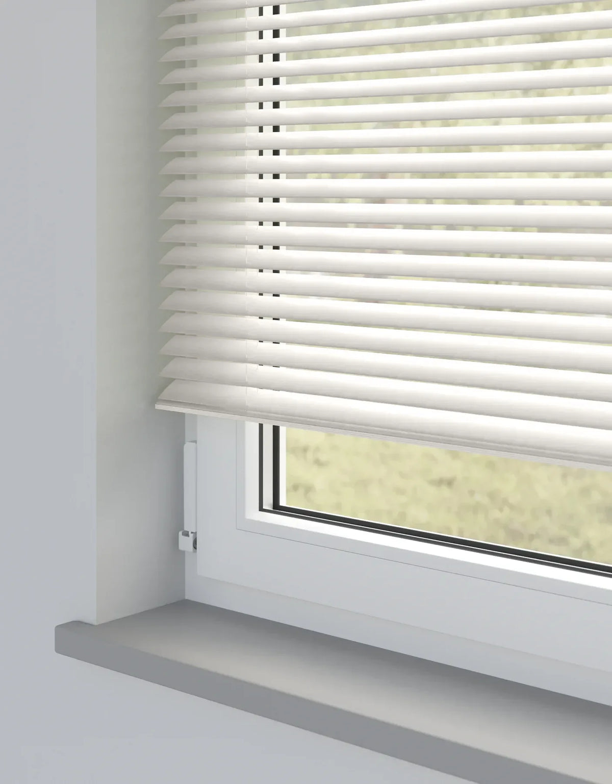 Off White Metal Venetian Blind - 25mm