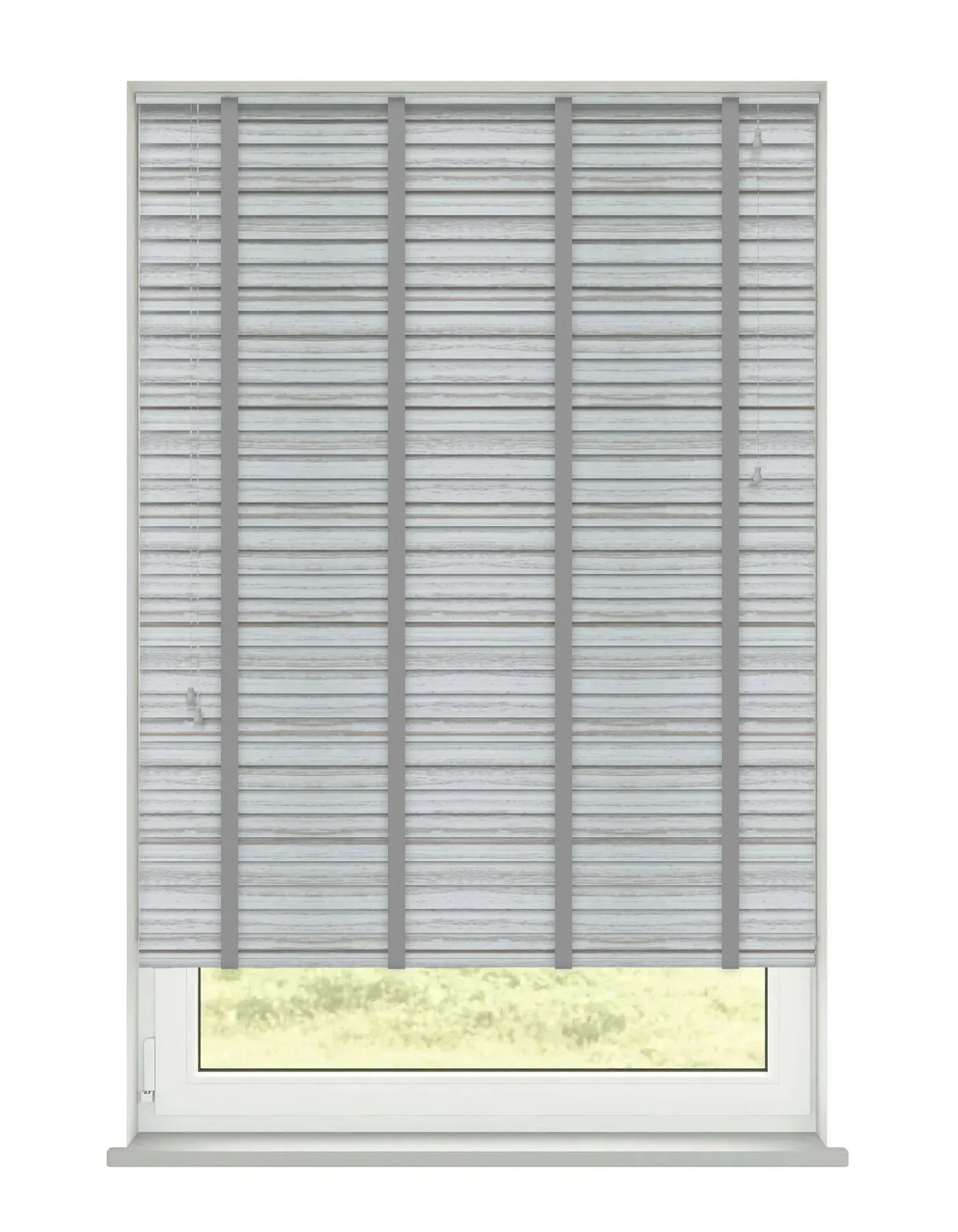 AquawoodGrey FauxWooden Blind With Tape - 50mm
