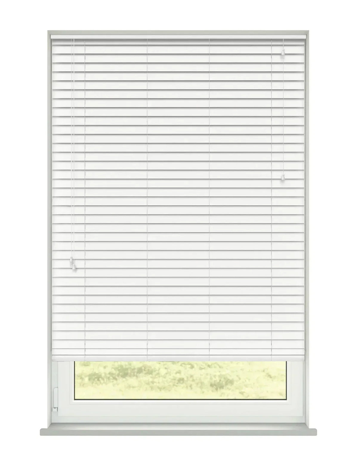 Expressions Cool White Faux Wooden Blind - 50mm