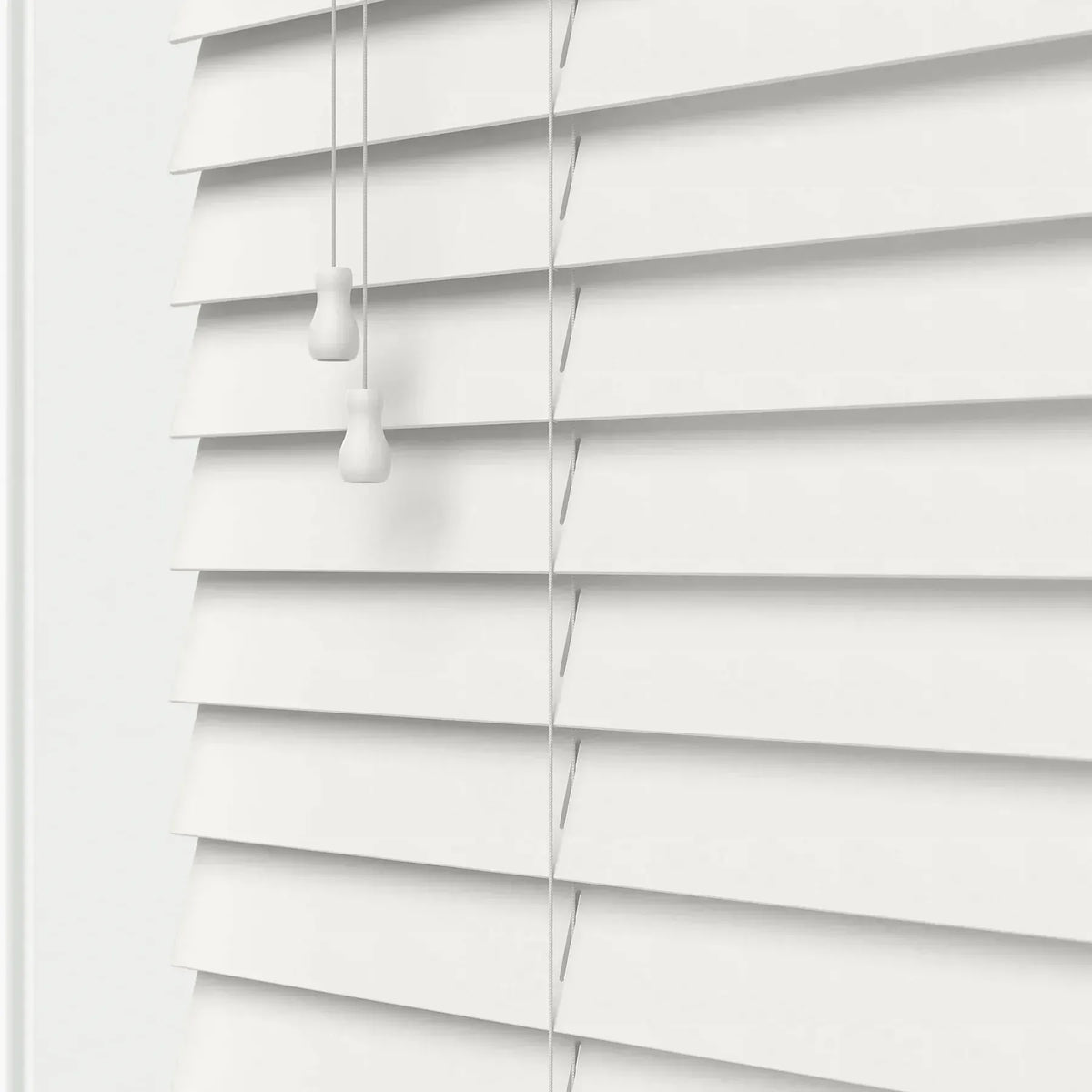 Essence Glow White Faux Wooden Blind - 50mm