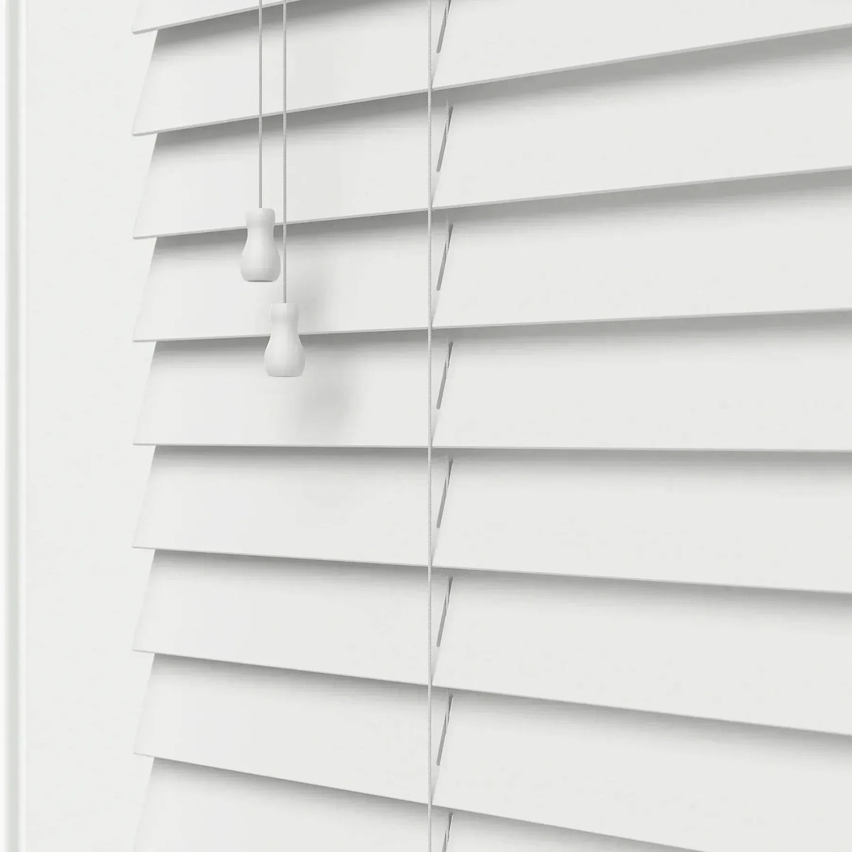 Expressions Highshine White Faux Wooden Blind - 50mm