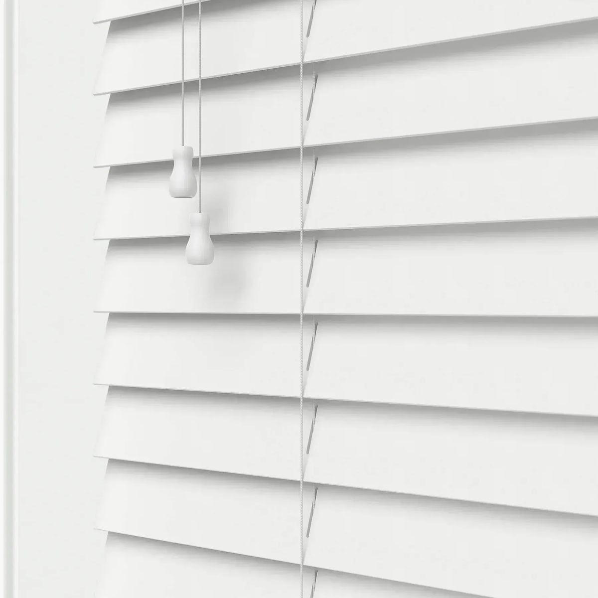 Expressions Cool White Faux Wooden Blind - 50mm