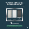 Which waterproof blinds are recommended for a high-humidity bathroom?