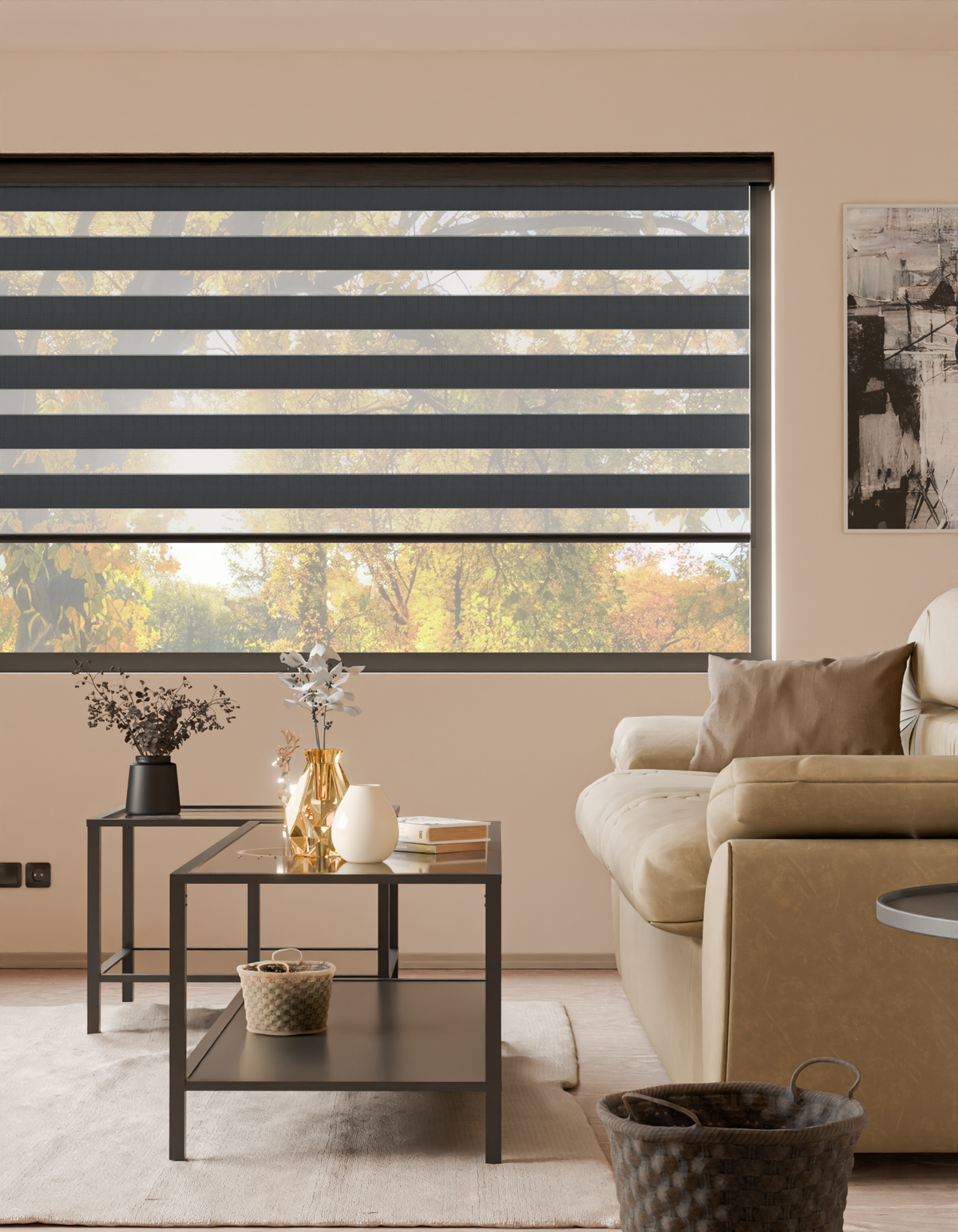 Blackout Plain Soft Black - Day and Night Blinds
