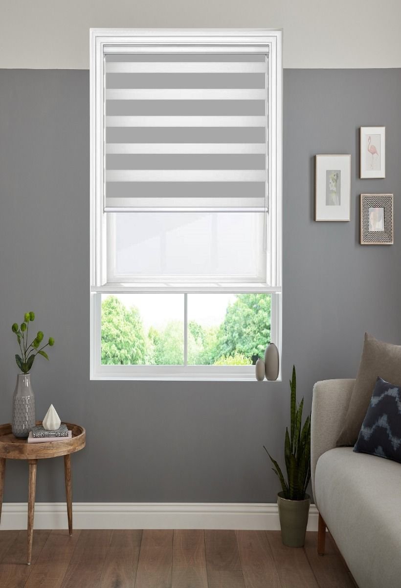 Blackout Pitch Grey - Day and Night Blinds