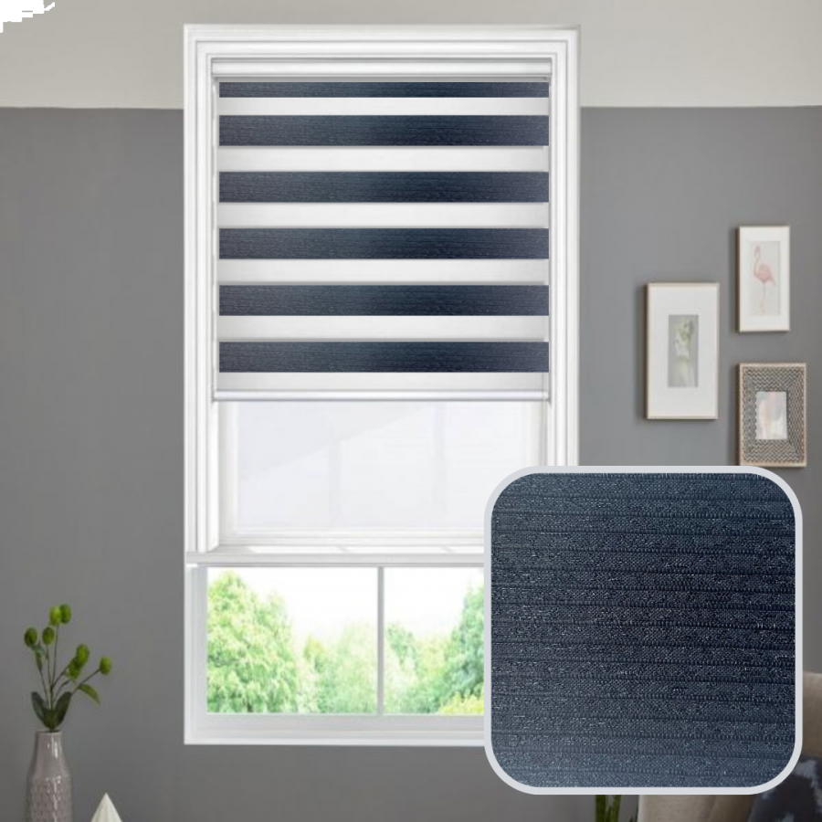 Cashmere Black Motorised Day and Night Blind