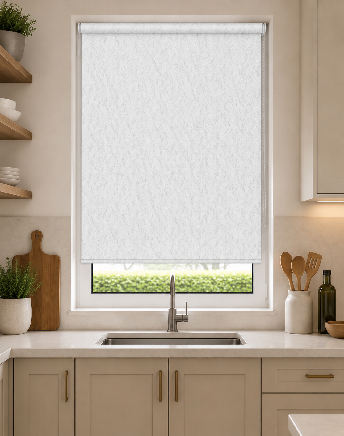 Gravity White - PVC Blackout Waterproof Roller Blind