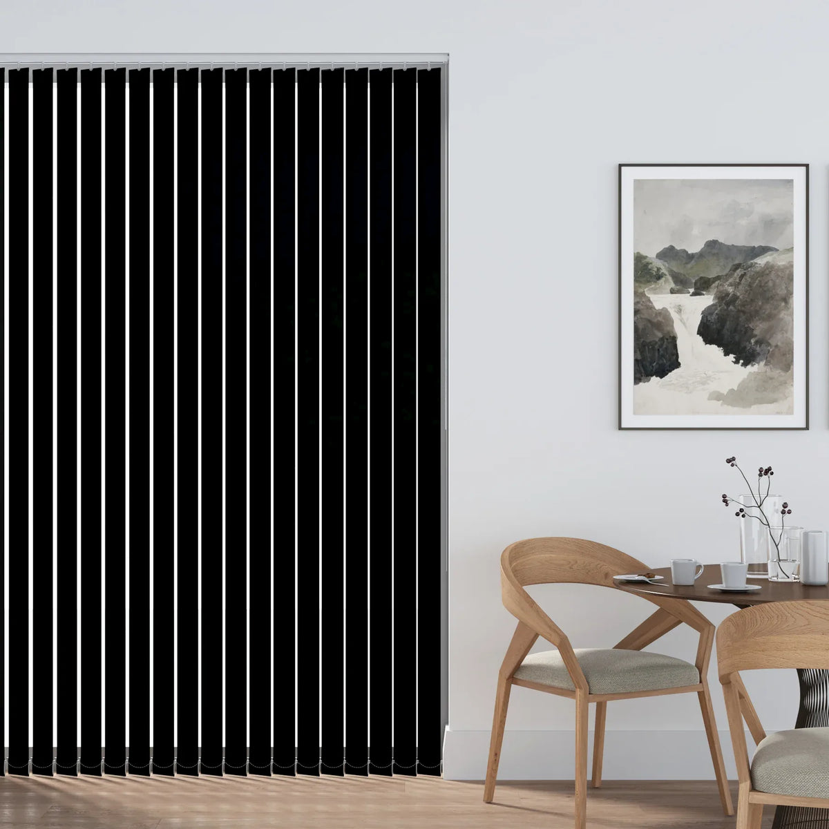 Aqualush Black Vertical Blind