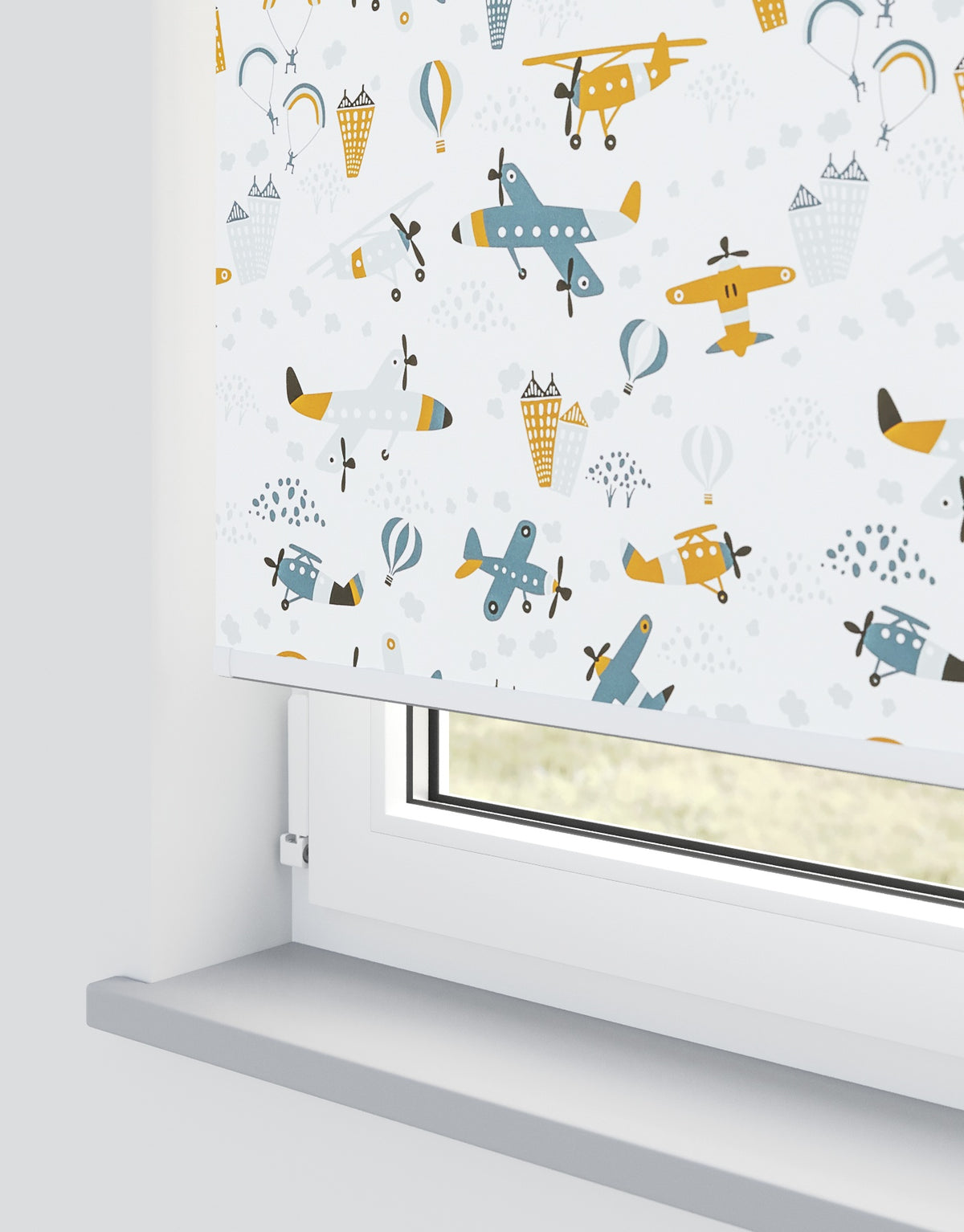 Flying High Charcoal Roller Blind