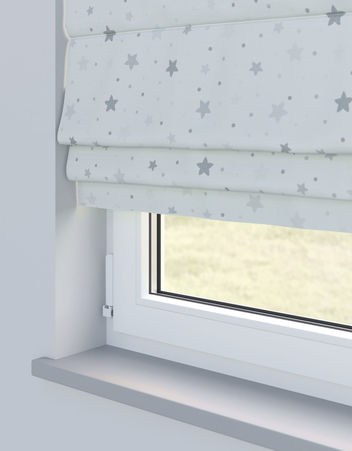 Arena Little Star Silver Roman Blind