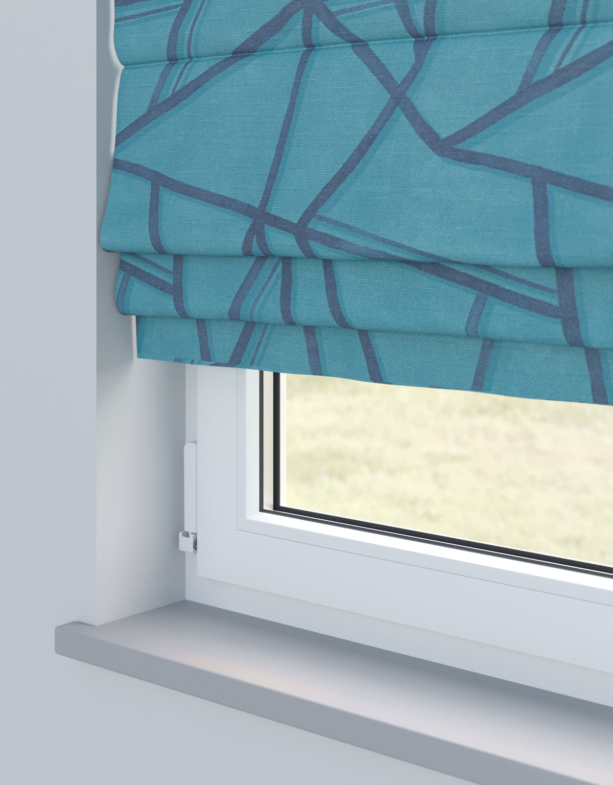 Arena Persepective Teal Roman Blind
