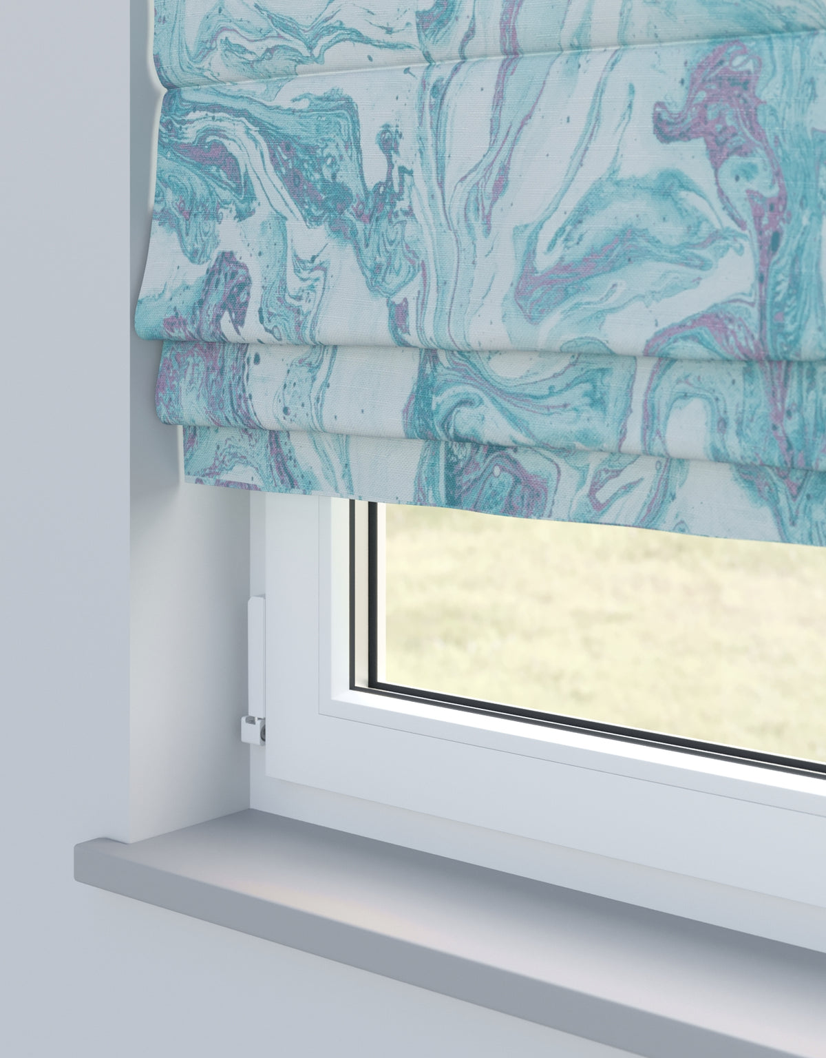 Arena Ripple Teal Roman Blind