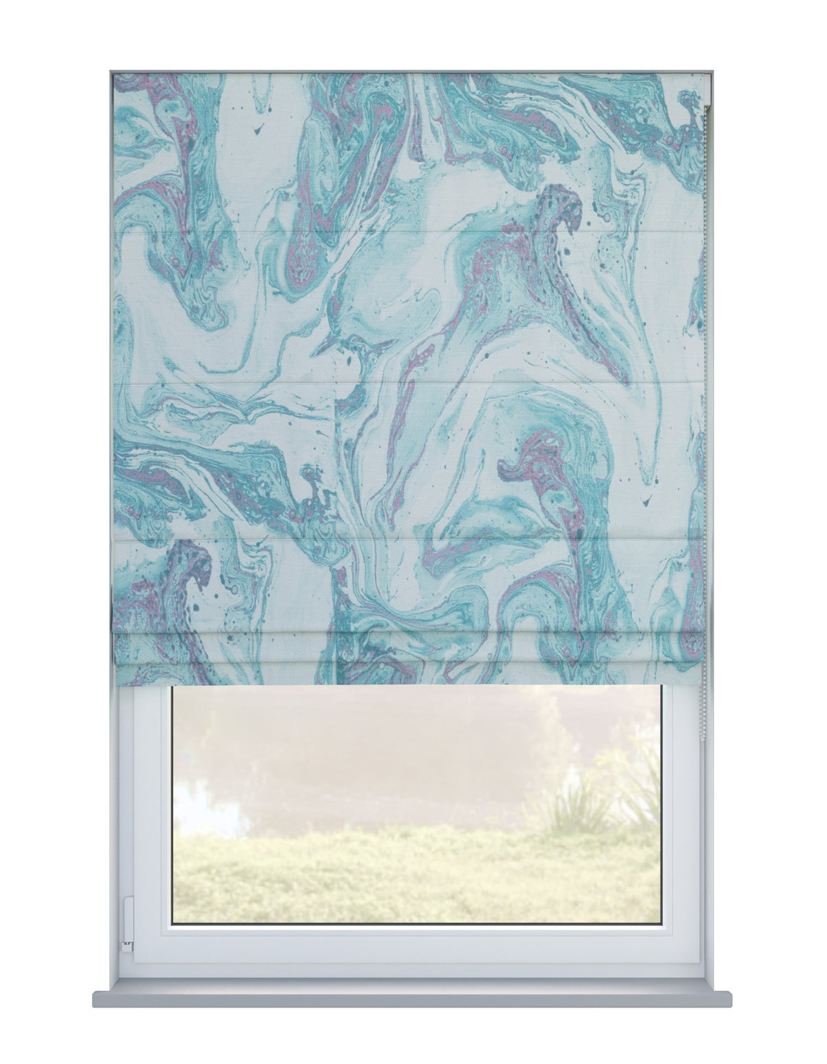 Arena Ripple Teal Roman Blind