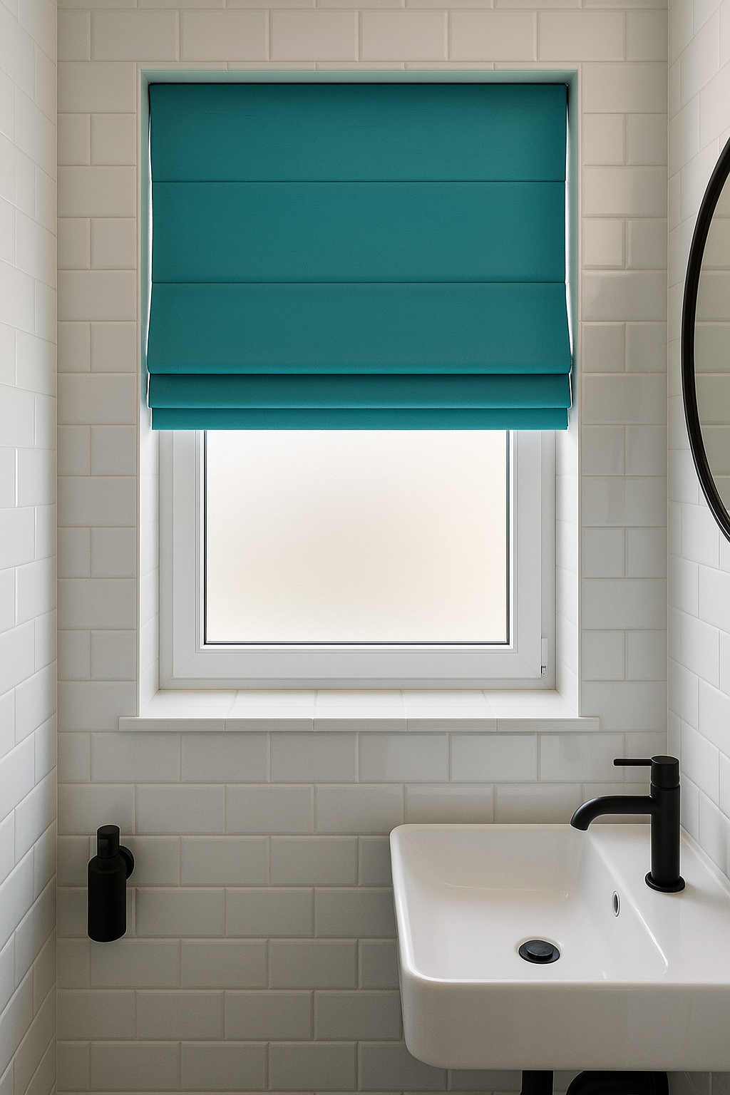 Arena Ambience Peacock Roman Blind