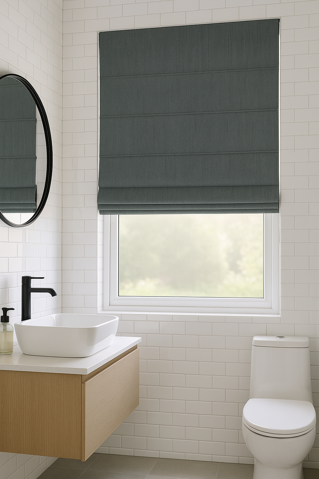 Arena Charcoal Roman Blind