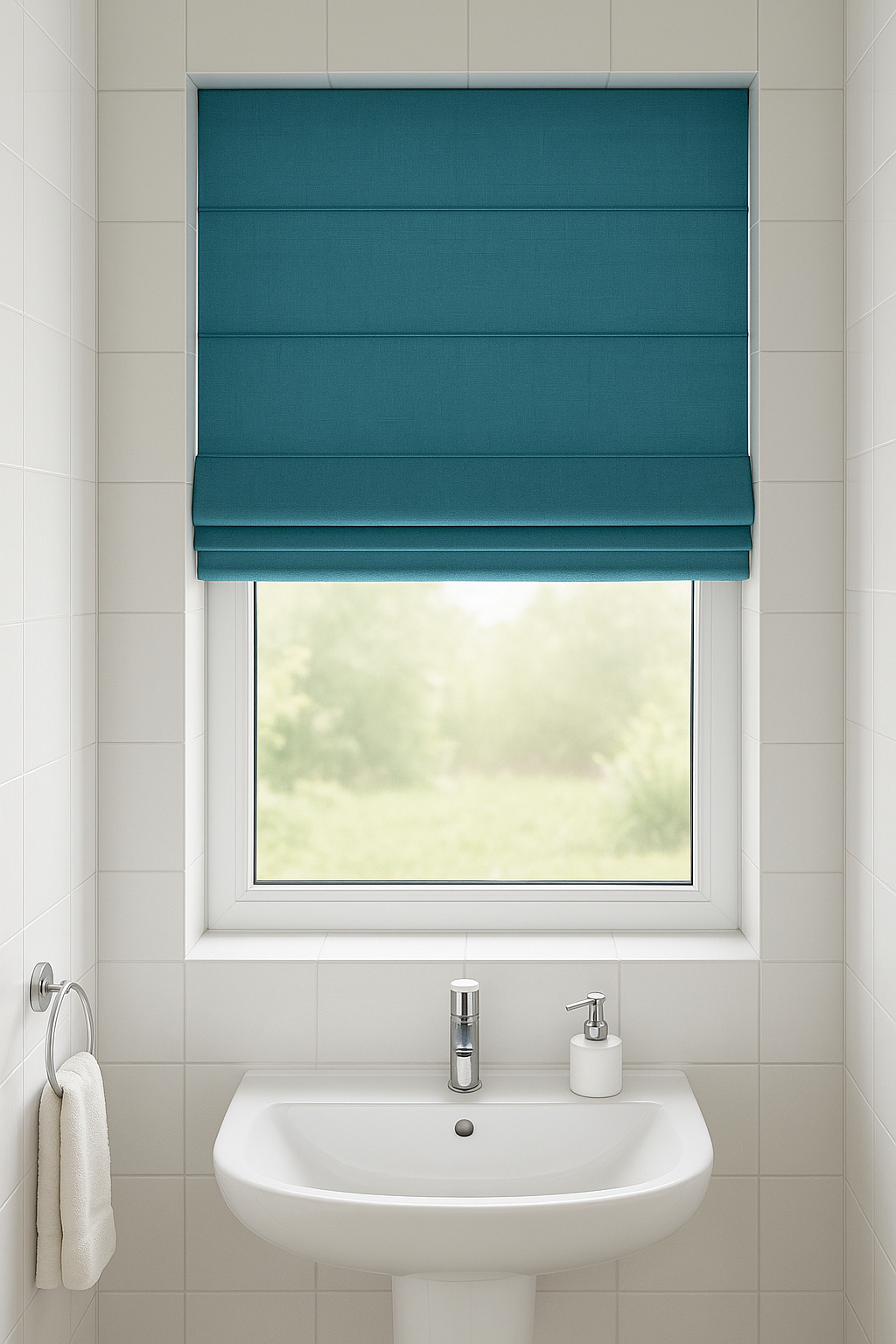 Arena Linaria Teal Roman Blind