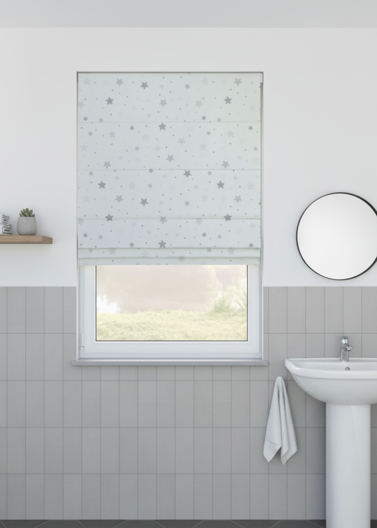 Arena Little Star Silver Roman Blind