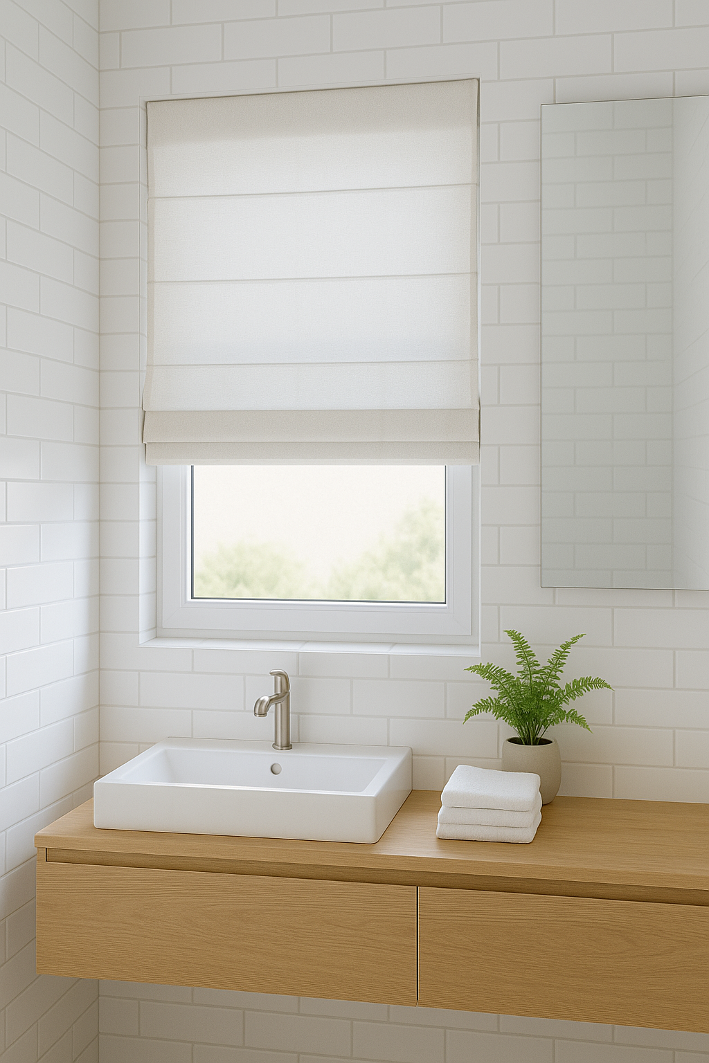 Arena Morden White Roman Blind