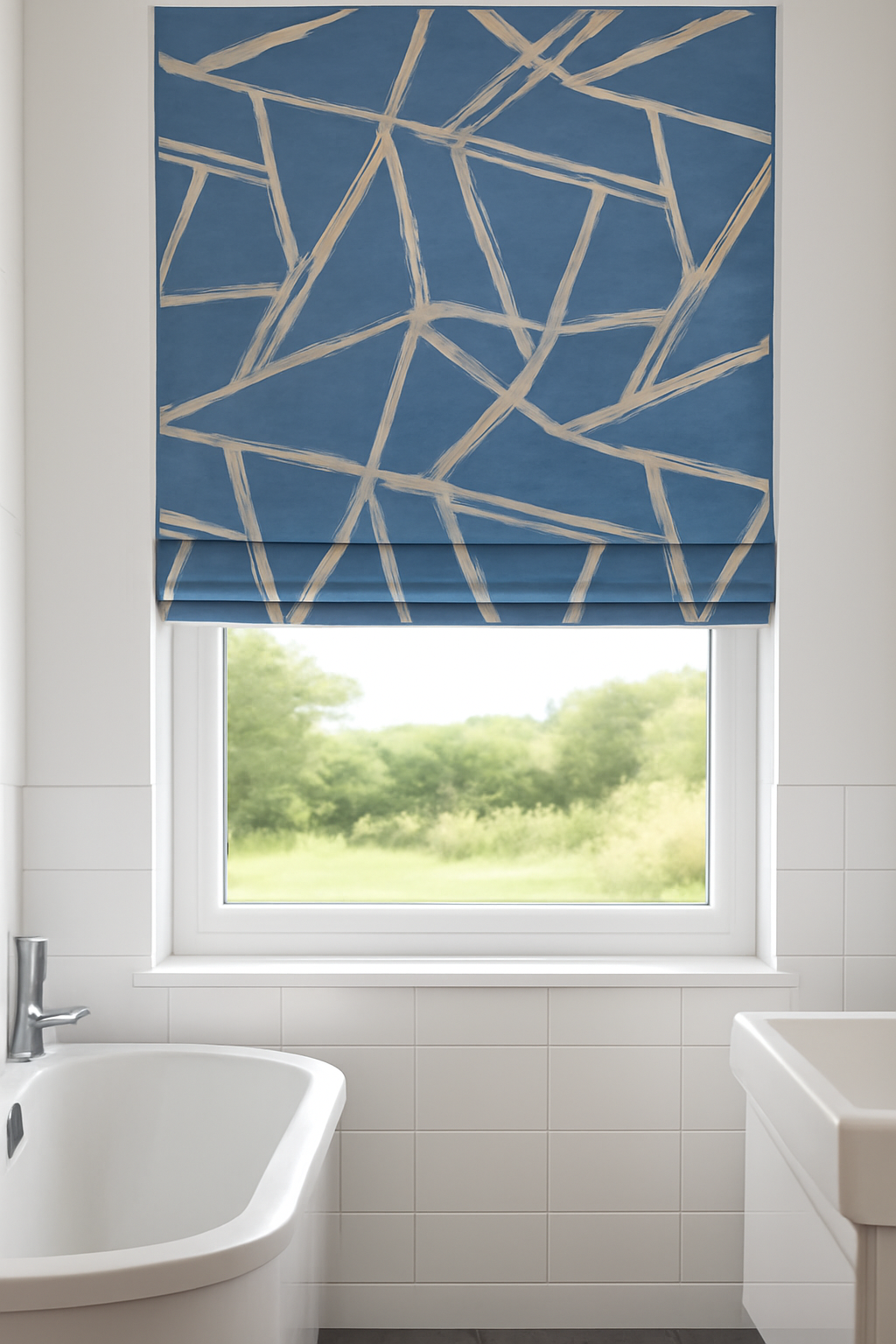 Arena Perspective Indigo Roman Blind