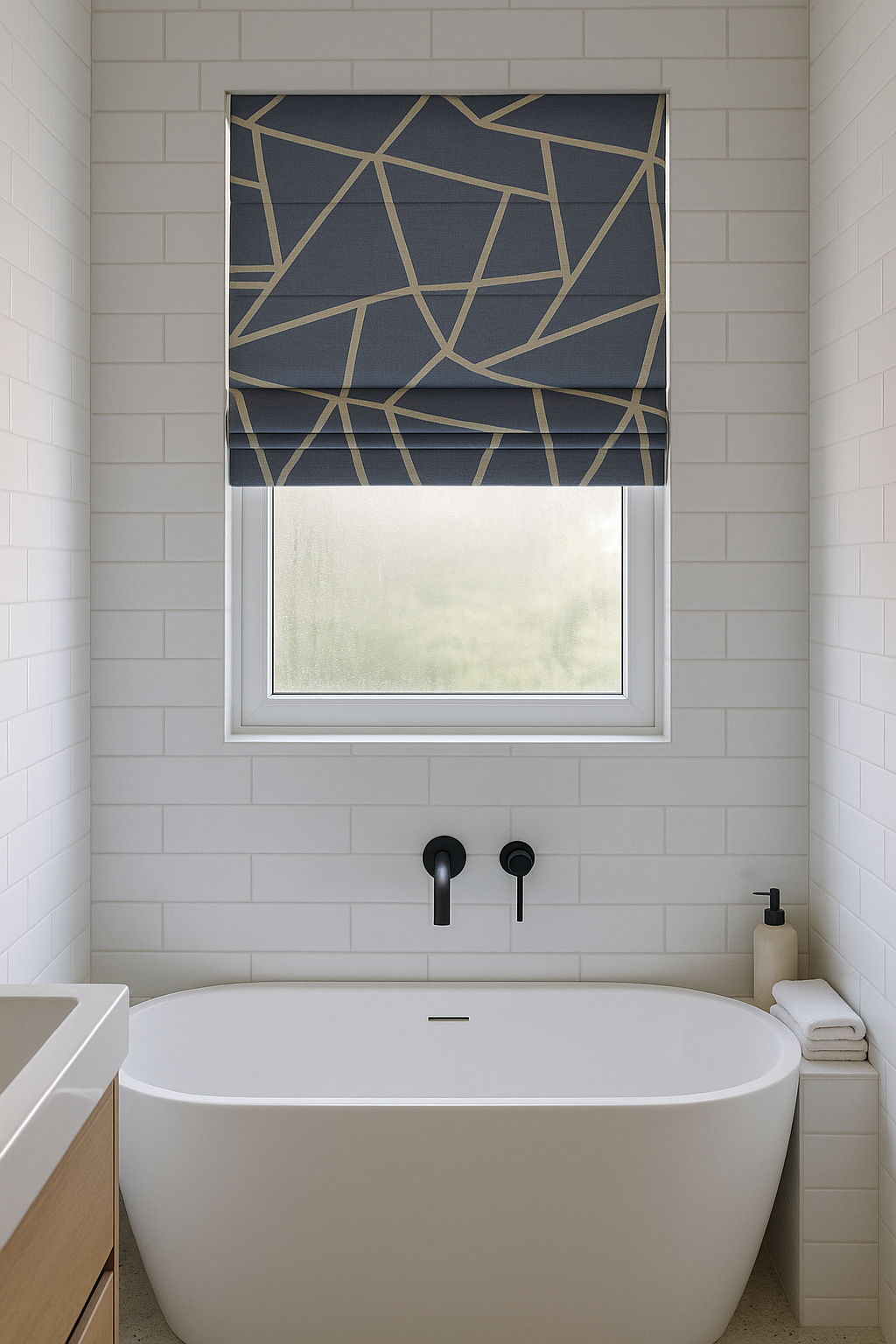 Arena Perspective Liquorice Roman Blind