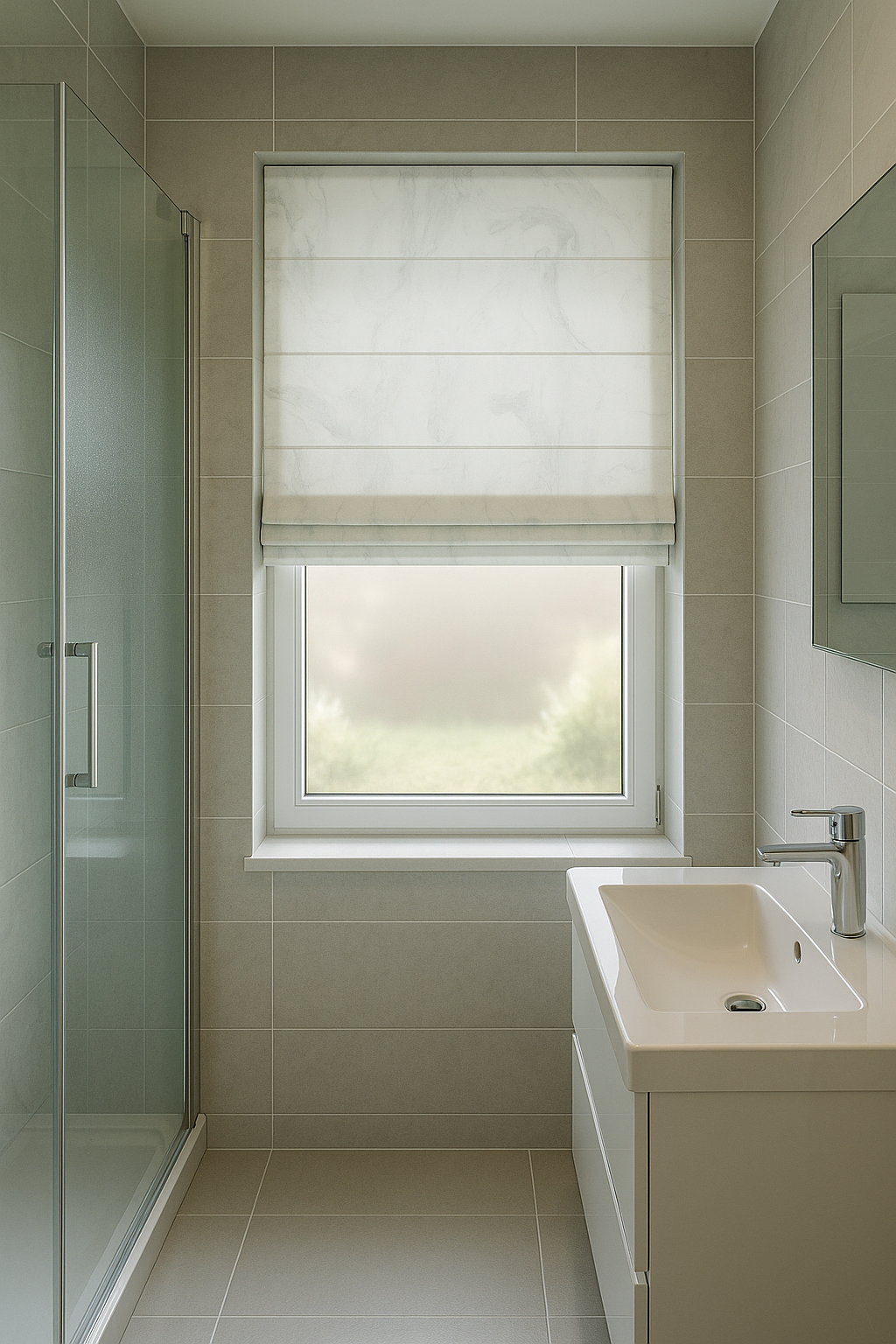 Arena Ripple Alabaster Roman Blind