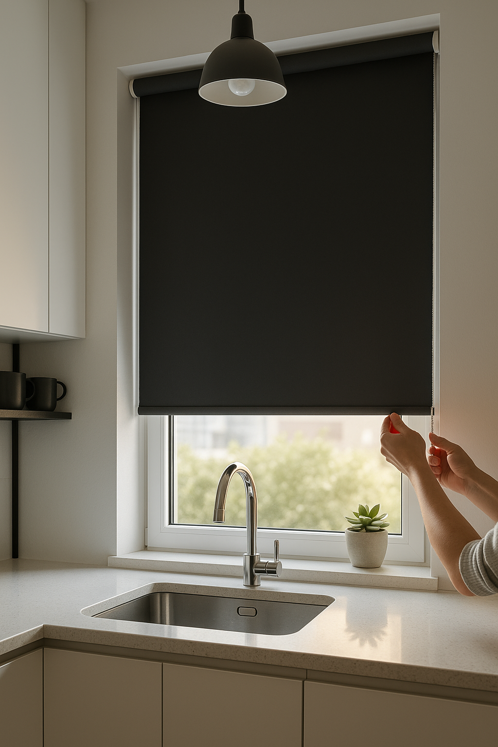 Atlantex Asc Black Electrical Roller Blind