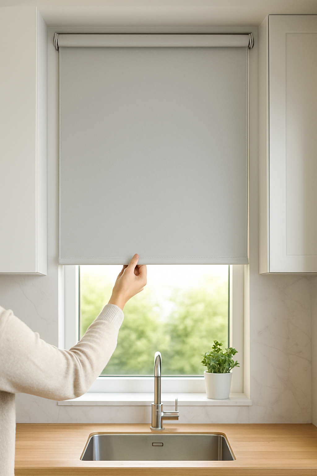 Atlantex White Electrical Roller Blind