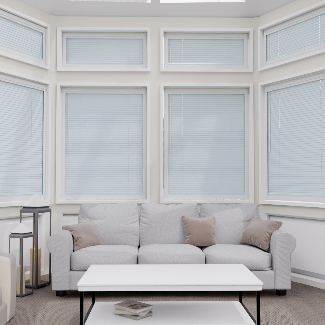 Perfect Fit No Drill Metal Blind - Blue Haze - 25mm