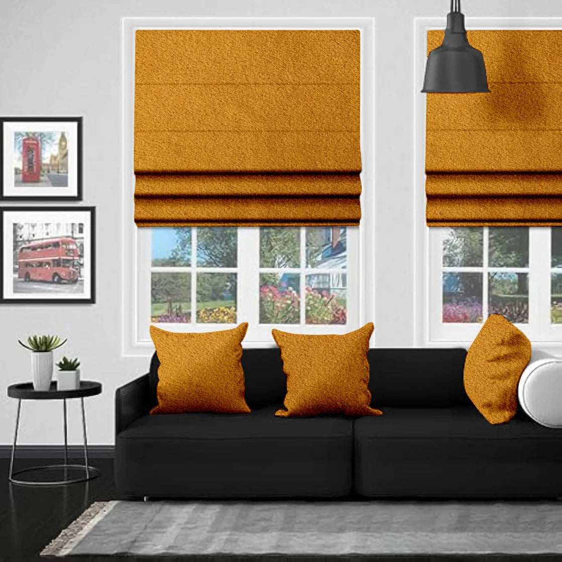 EB Bursa Soft Velvet Mustard Roman Blind