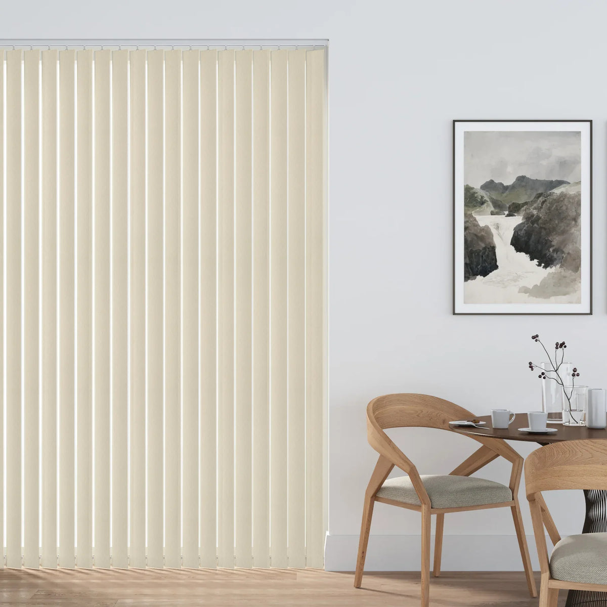 Cross Stich Ivory Vertical Blind