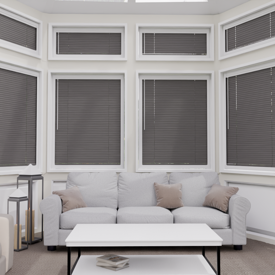 Perfect Fit No Drill Metal Blind - Charcoal Grey - 25mm