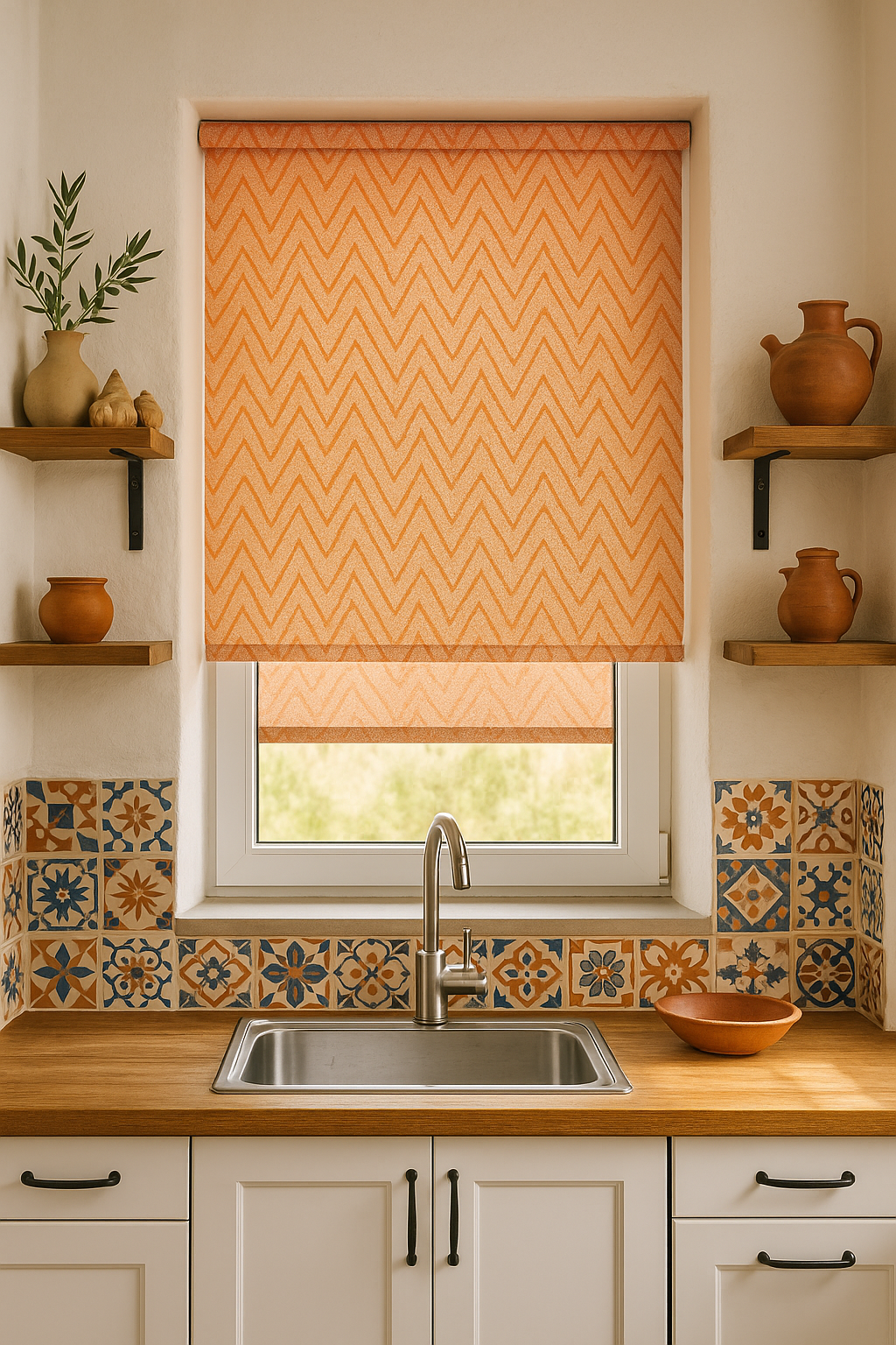 Isabella Tangerine Roller Blind