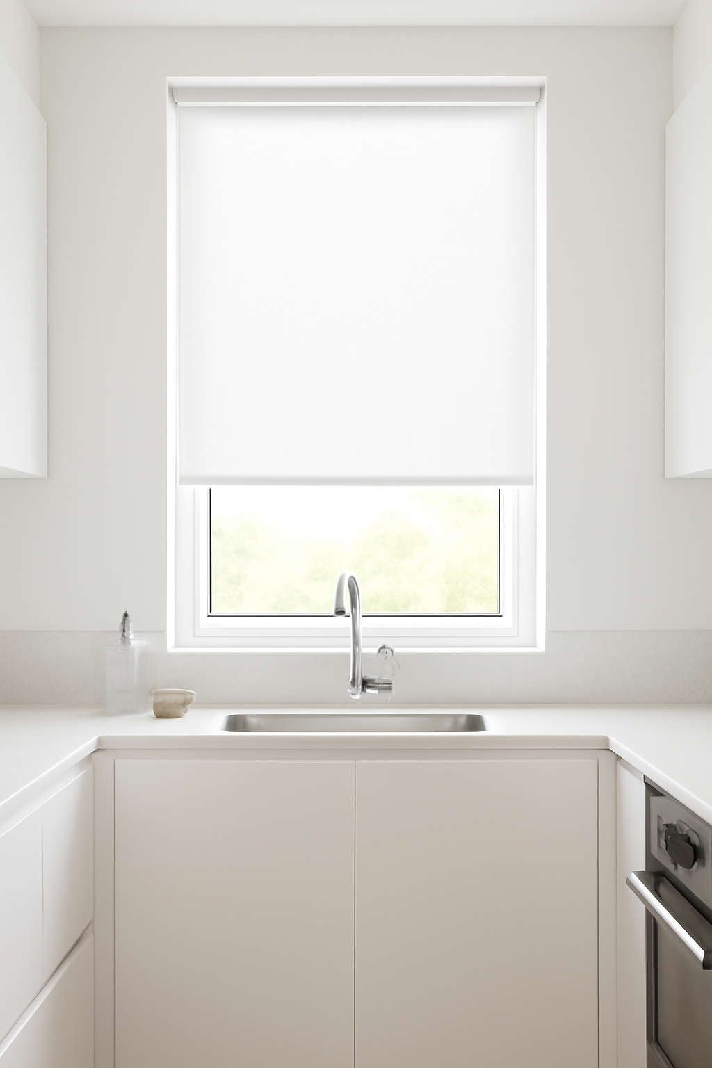 Ocho White Roller Blind