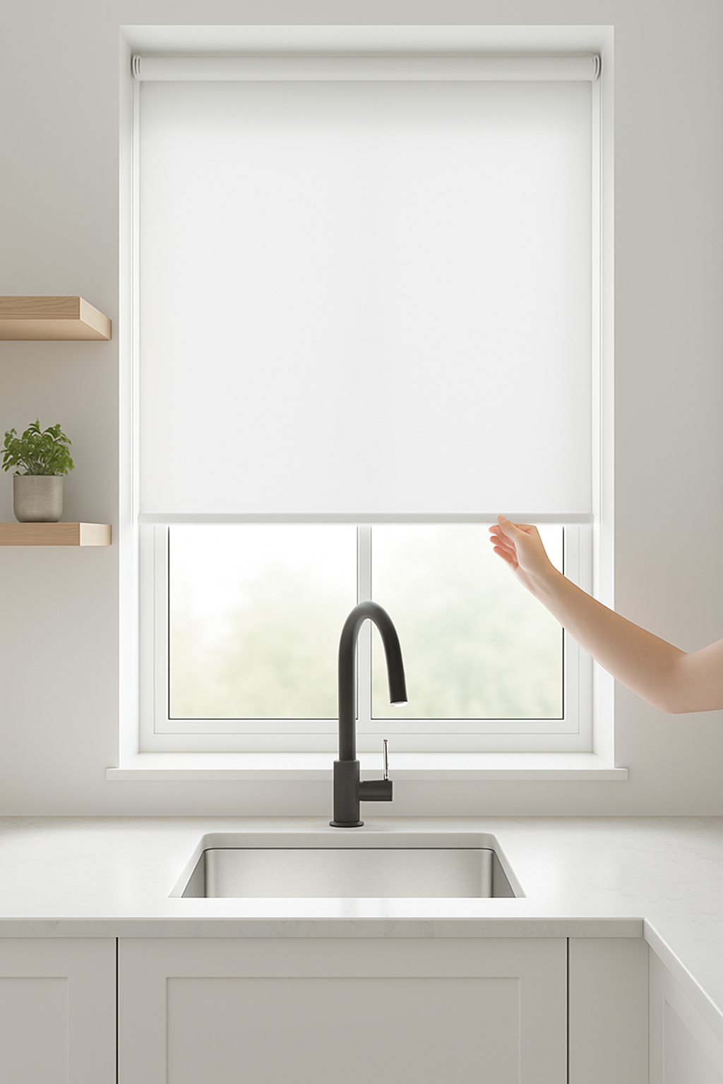 Corsica White Electrical Roller Blind