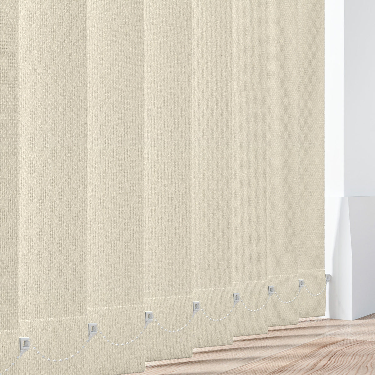 Cross Stich Ivory Vertical Blind