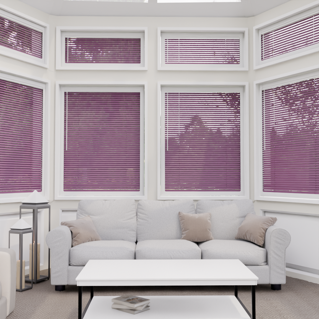 Perfect Fit No Drill Metal Blind - Damson- 25mm
