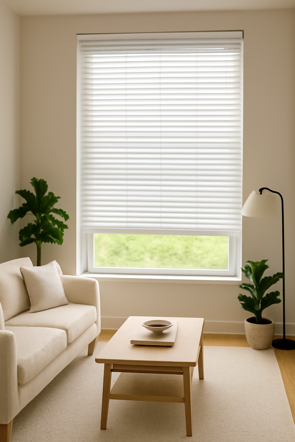 Essence Glow White Faux Wooden Blind - 50mm