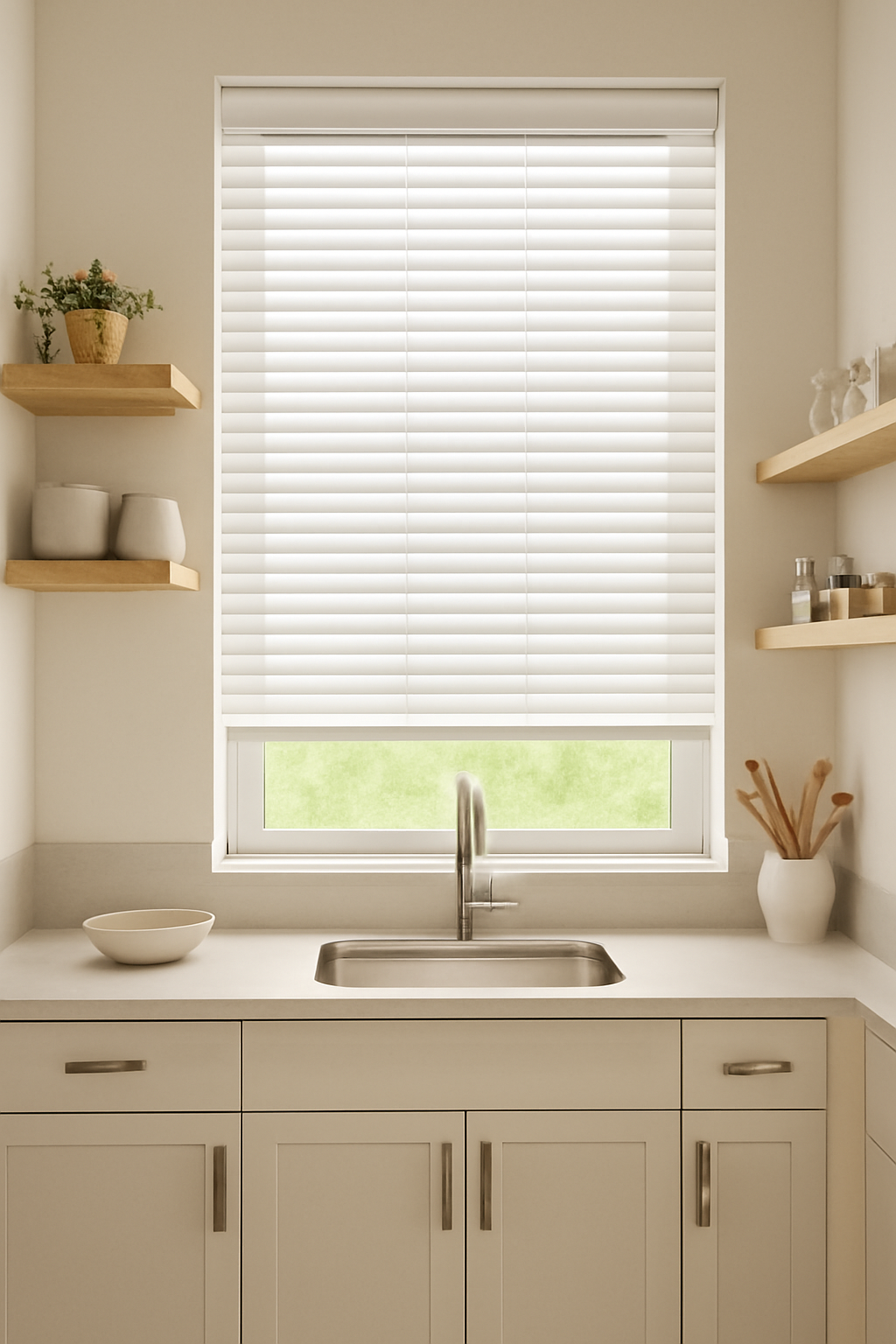 Essence Glow White Faux Wooden Blind - 50mm
